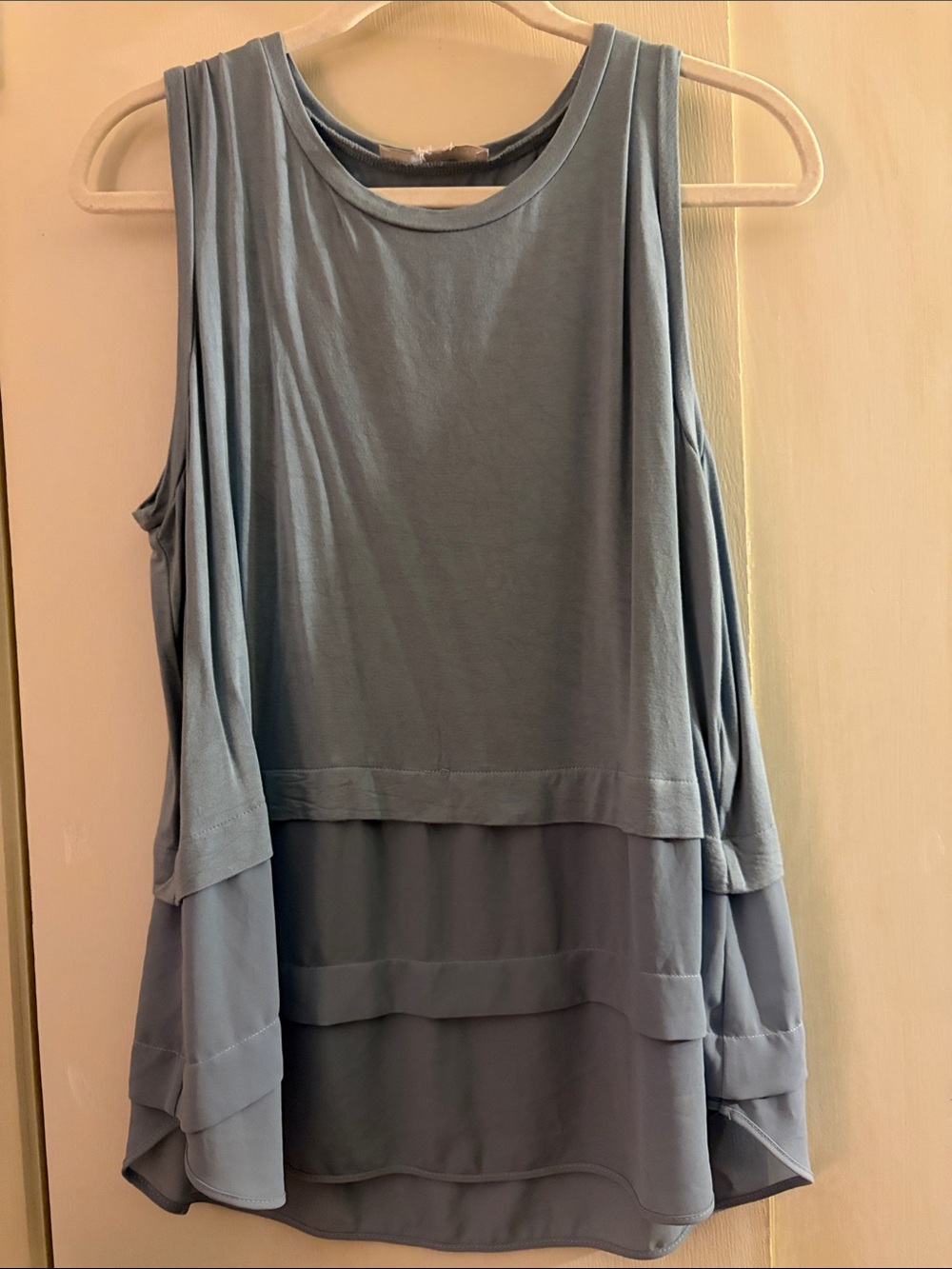 Michael Kors Dusty Blue Layered Women's Tank Top
